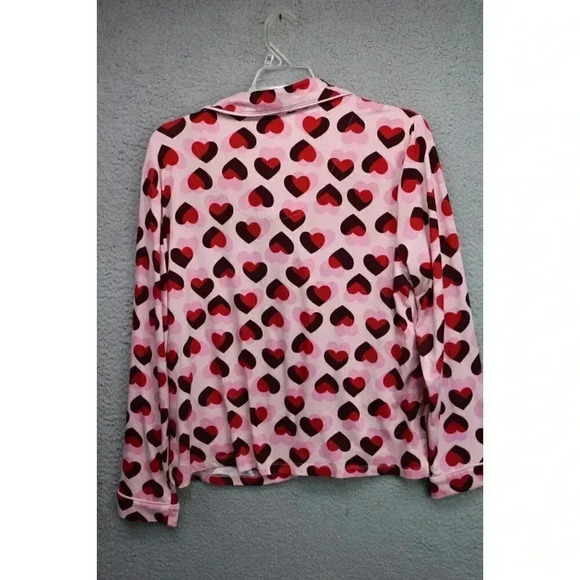 Kate Spade Women's Button Up Pajama Top-Size Medium-Hearts - Picture 7 of 8